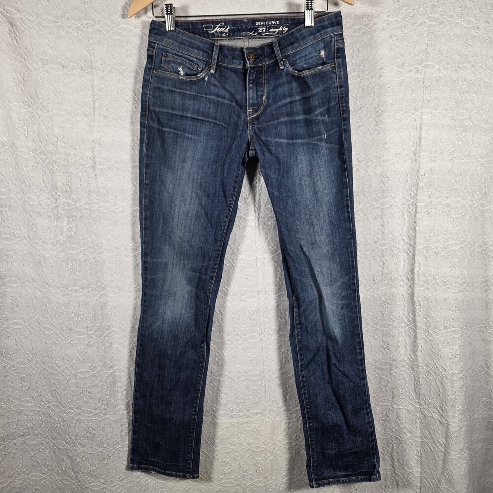 Levi’s Demi Curve Straight Leg Jeans Women’s 27x32 Dark Wash Stretch Denim